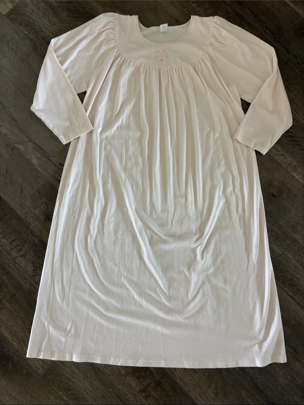 Light Pink Calida 100% Cotton Long Sleeve Nightgown Size L